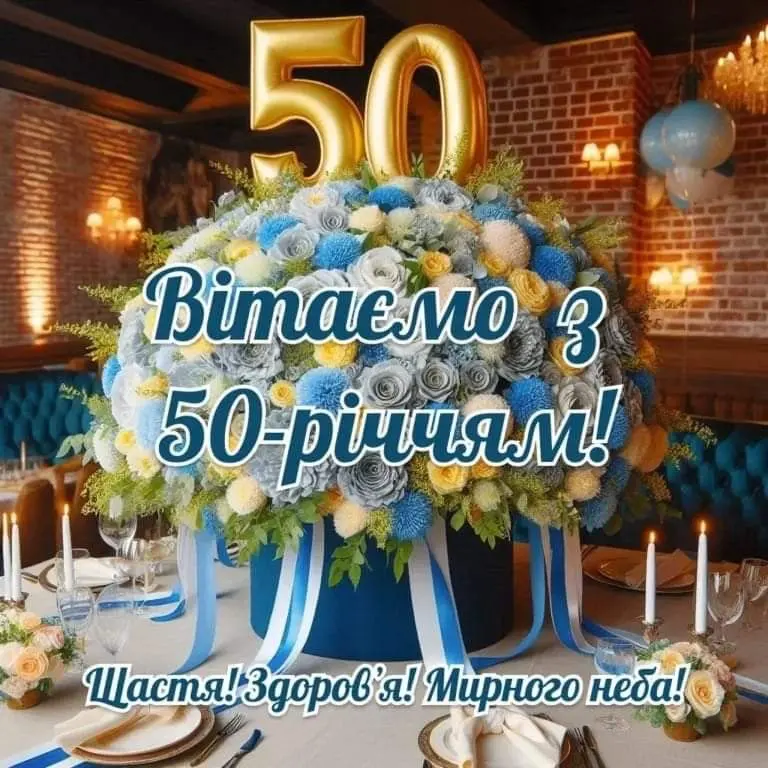 привітання з ювілеєм 50 років своїми словами картинки