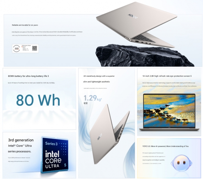 Конкурент MacBook Air за $879: Honor випустила Honor MagicBook X Plus 2026 з Intel Panther Lake