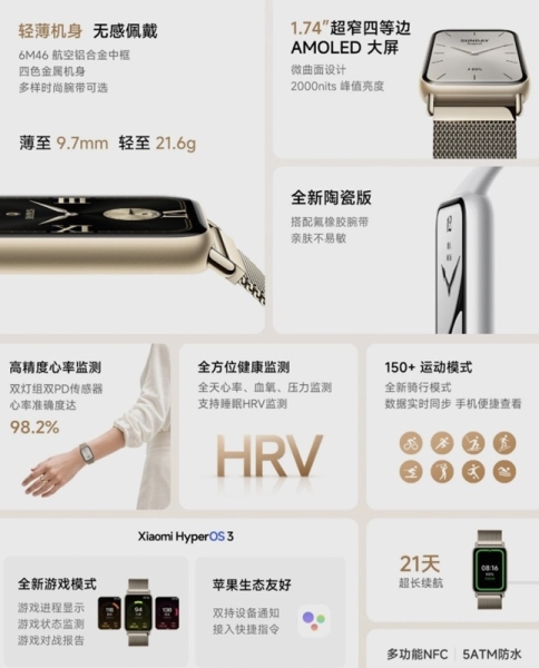 Xiaomi випустила флагманський фітнес-браслет Smart Band 10 Pro з полегшеним корпусом, поліпшеним моніторингом здоров'я і керамічною версією