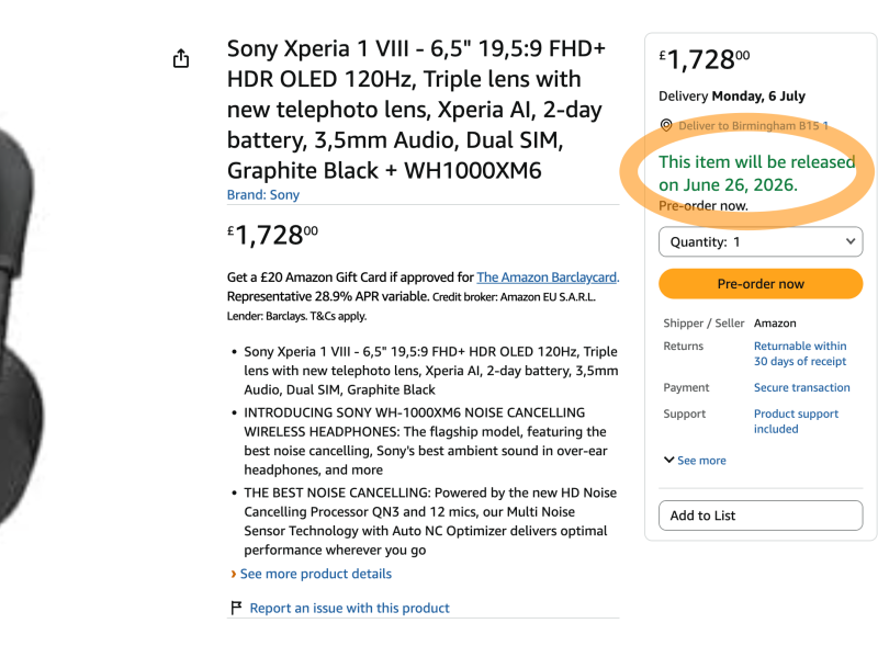 Понад €1800 за смартфон? Витік розкрив ціну Sony Xperia 1 VIII