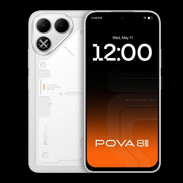 Tecno представила Pova 8 5G з батареєю 8000 мА·год і міні-екраном на блоці камери