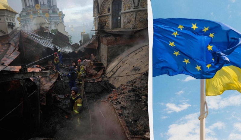 "Це як бомбардування Нотр-Даму": у ЄС відреагували на російський удар по Лаврі