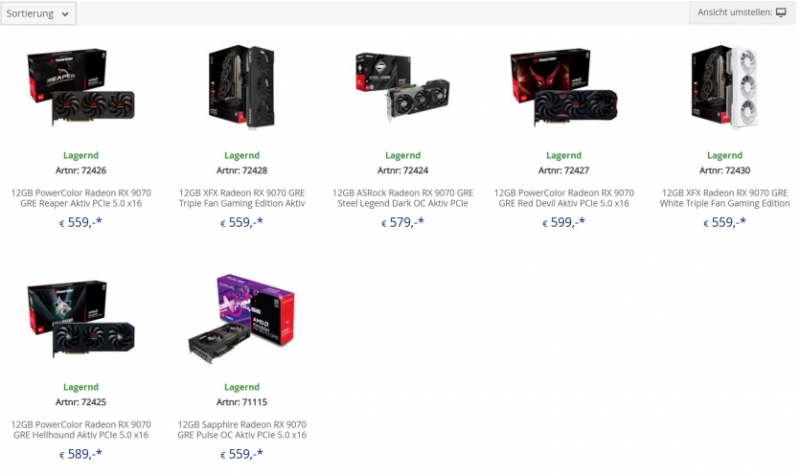 Нікому непотрібна: AMD Radeon RX 9070 GRE збирає пил на полицях німецьких магазинів