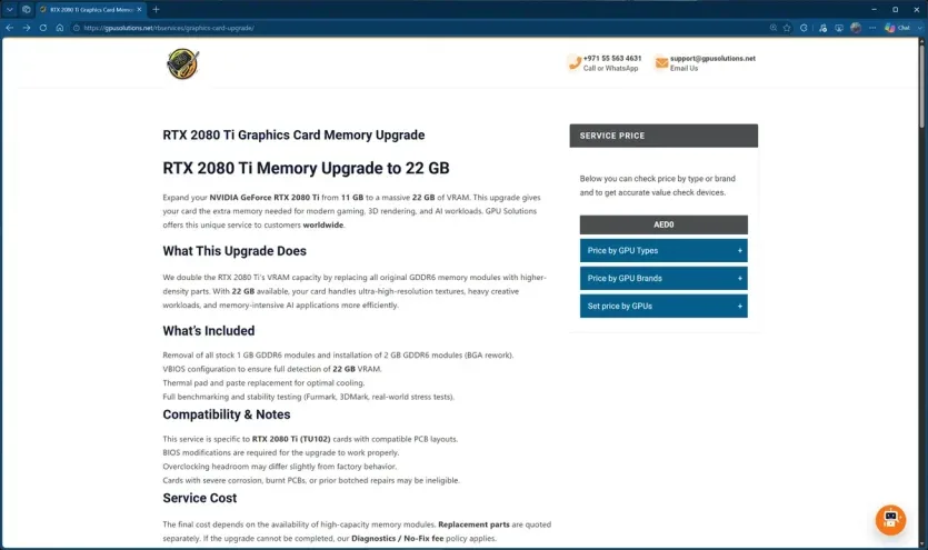 Монтаж модулів GDDR6 під час модифікації карти