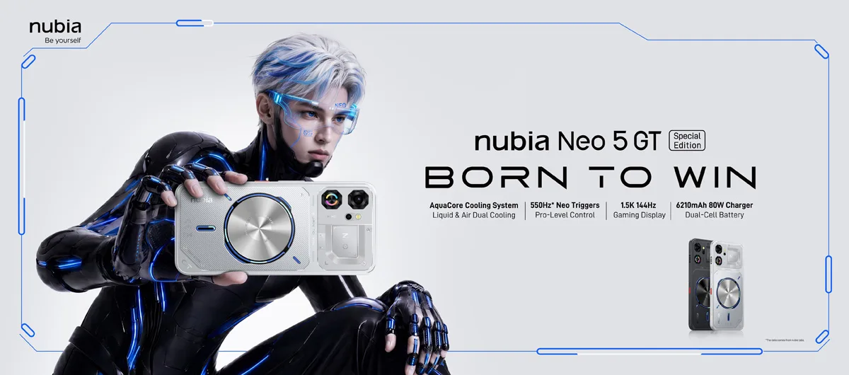 Nubia Neo 5 GT Special Edition: ігровий смартфон з гібридним охолодженням AquaCore