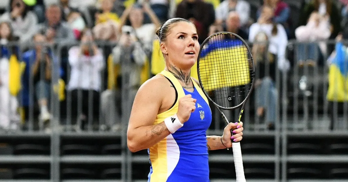Олександра Олійникова під час матчу на турнірі WTA