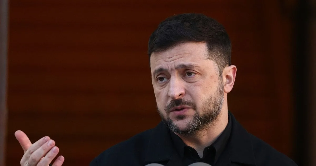 Президент Зеленський під час брифінгу для преси