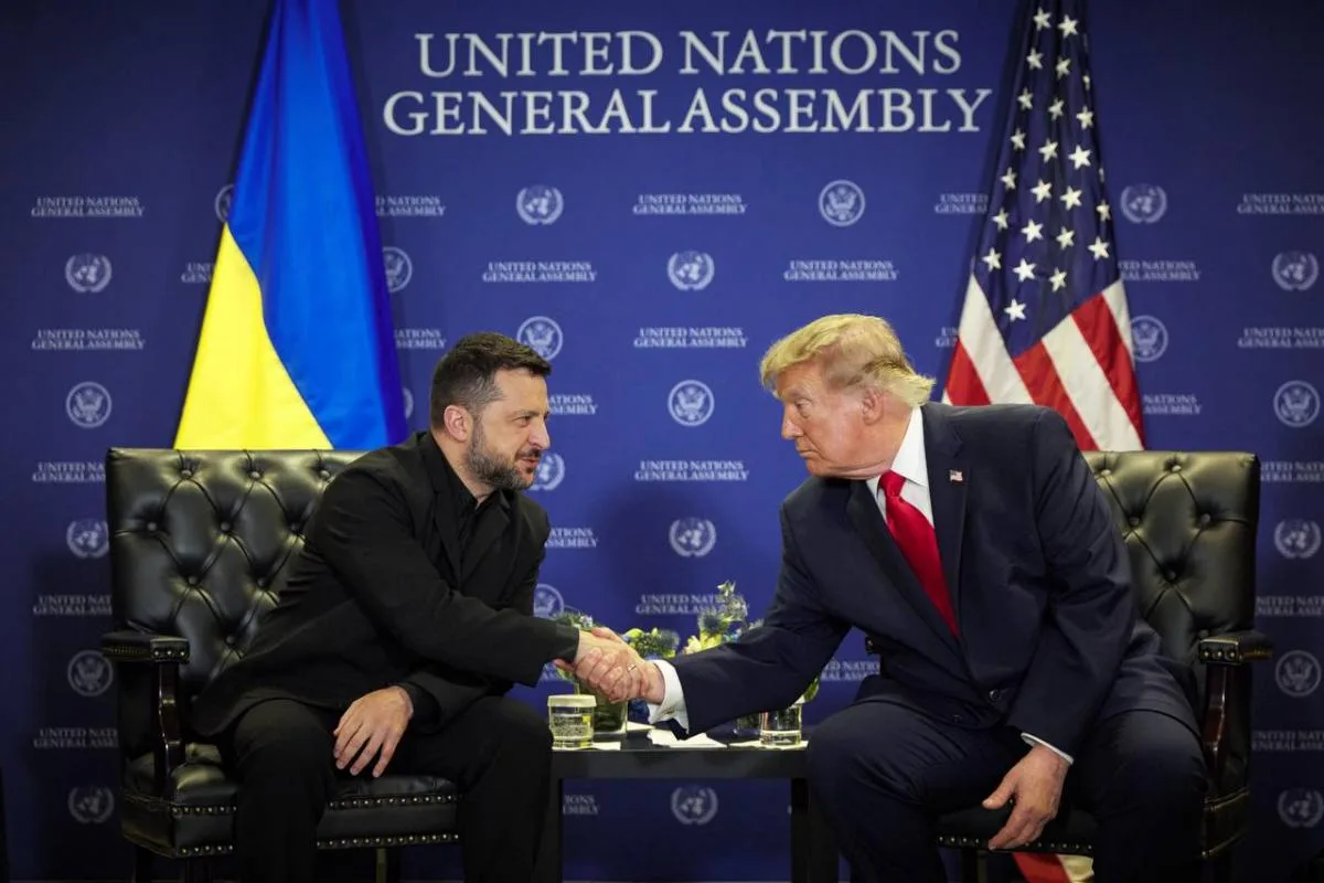 Зеленський та Трамп під час переговорів в Нью-Йорку