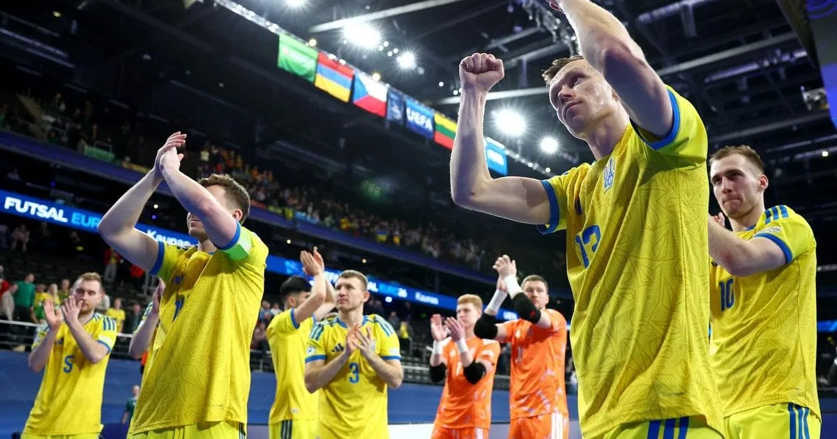Гравці українського футзалу в матчі з Естонією