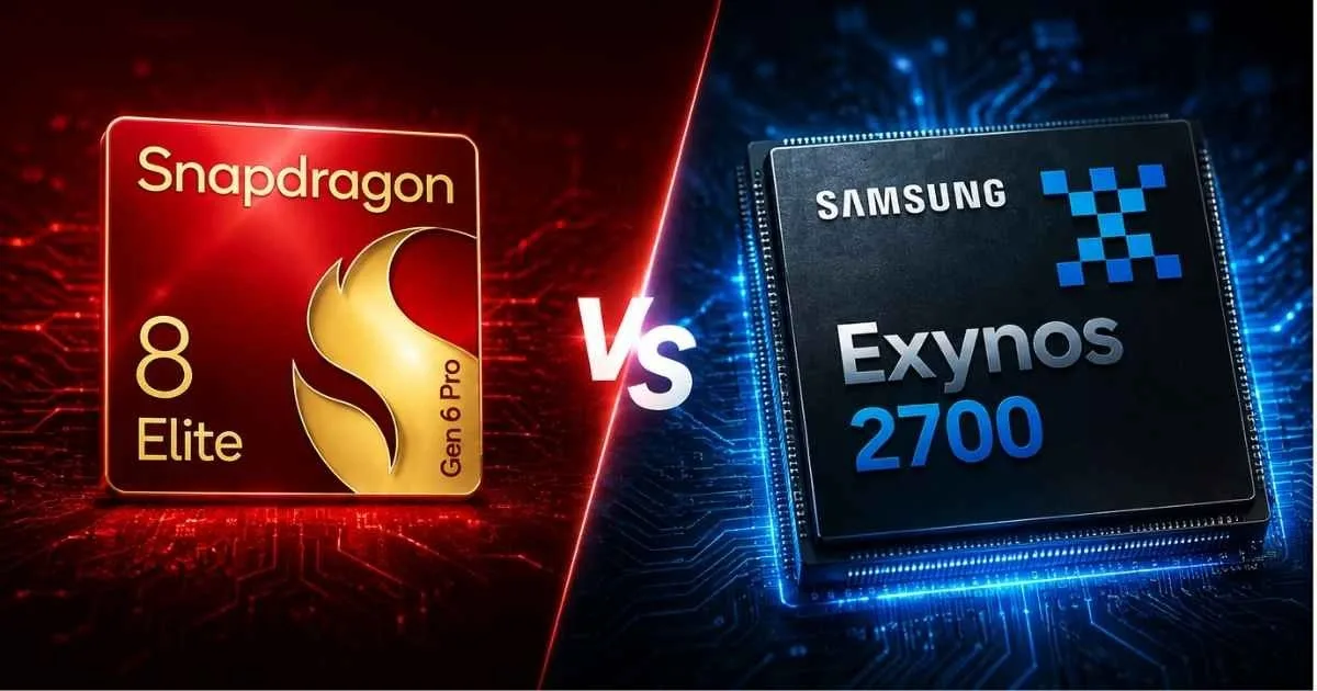 Процесор Exynos 2700 на синьому фоні